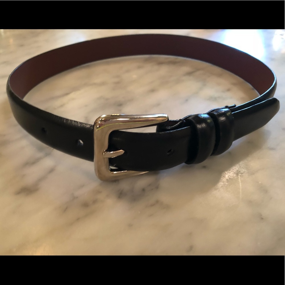 Black genuine Italian leather belt